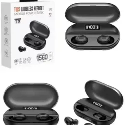 🎧 Audífonos Inalámbricos TWS T2 con Power Bank Integrado 🔋