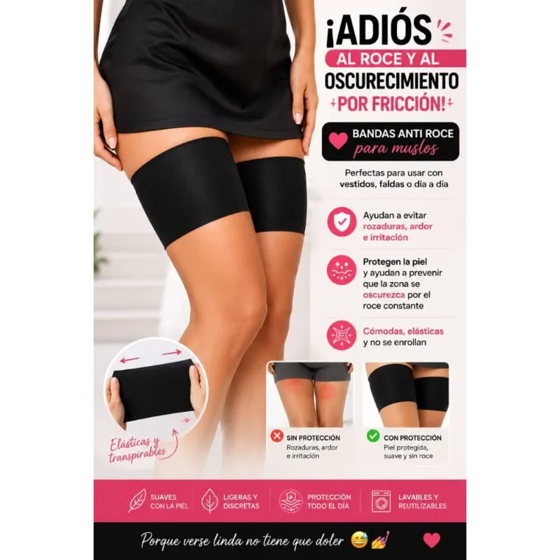 Bandas anti roce para muslos – Adiós rozaduras