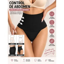 Control de abdomen y cintura definida – Blumer faja alta tipo hilo MF-4 – Negro