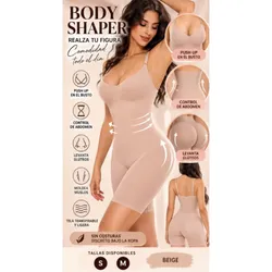 Body shaper moldeador sin costuras – Beige, tallas S y M