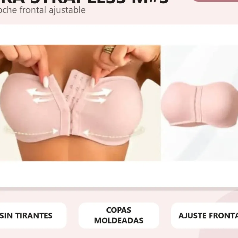 Bra M#3 strapless con broche frontal