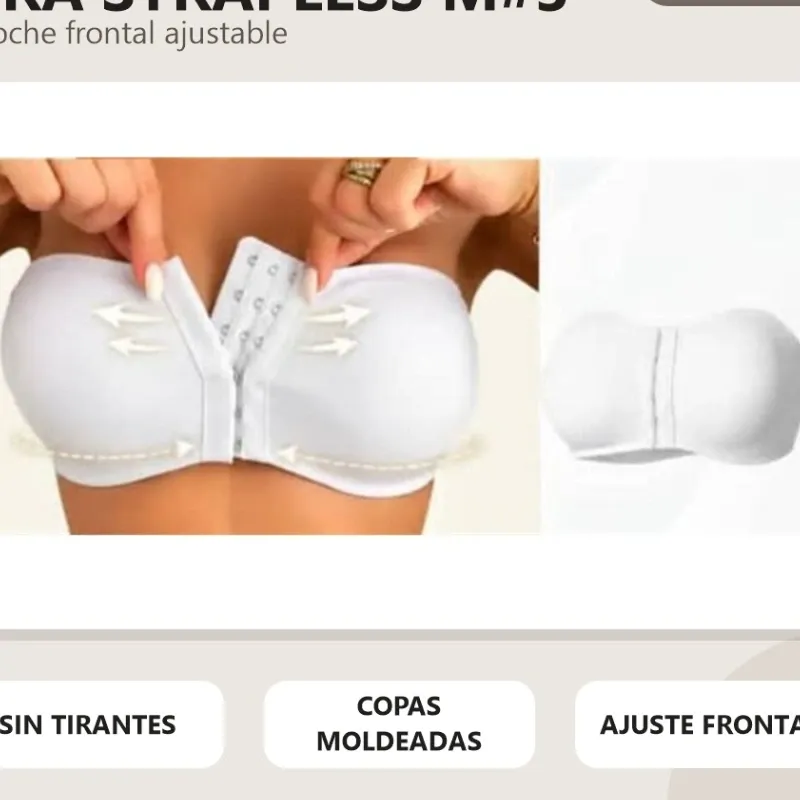 Bra M#3 strapless con broche frontal