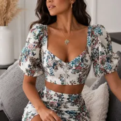 🌸 Conjunto Floral Elegante – Estilo Romántico y Femenino 🌸