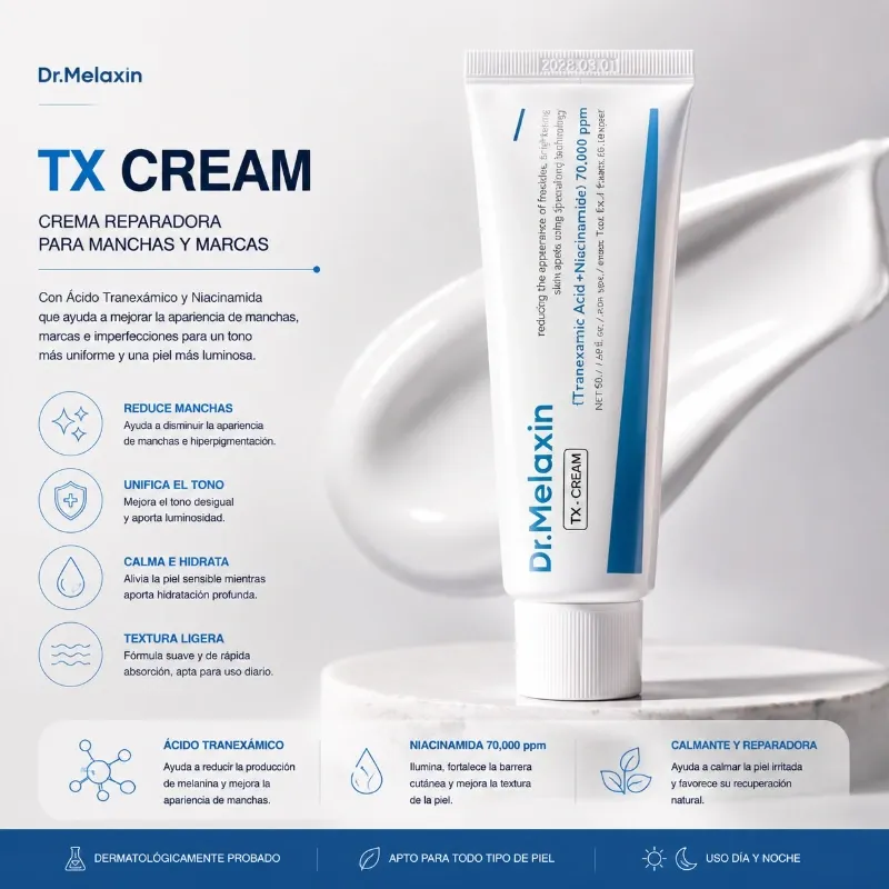 Crema Reparadora y Calmante para Manchas y Marcas – Dr. Melaxin TX Cream