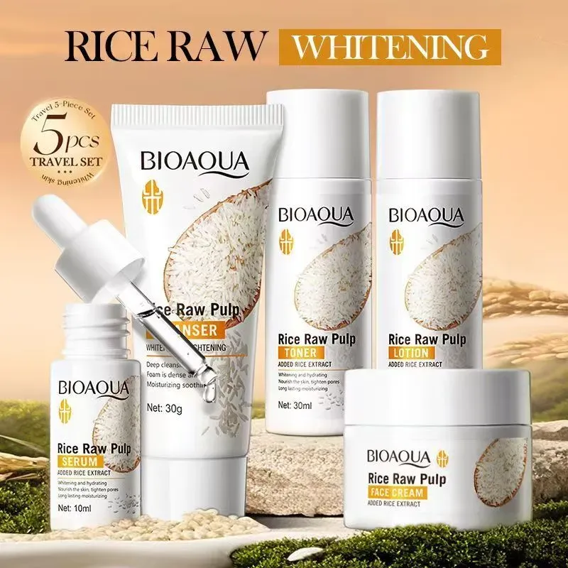 🌾 Kit BIOAQUA Rice Raw Whitening – 5 Pasos