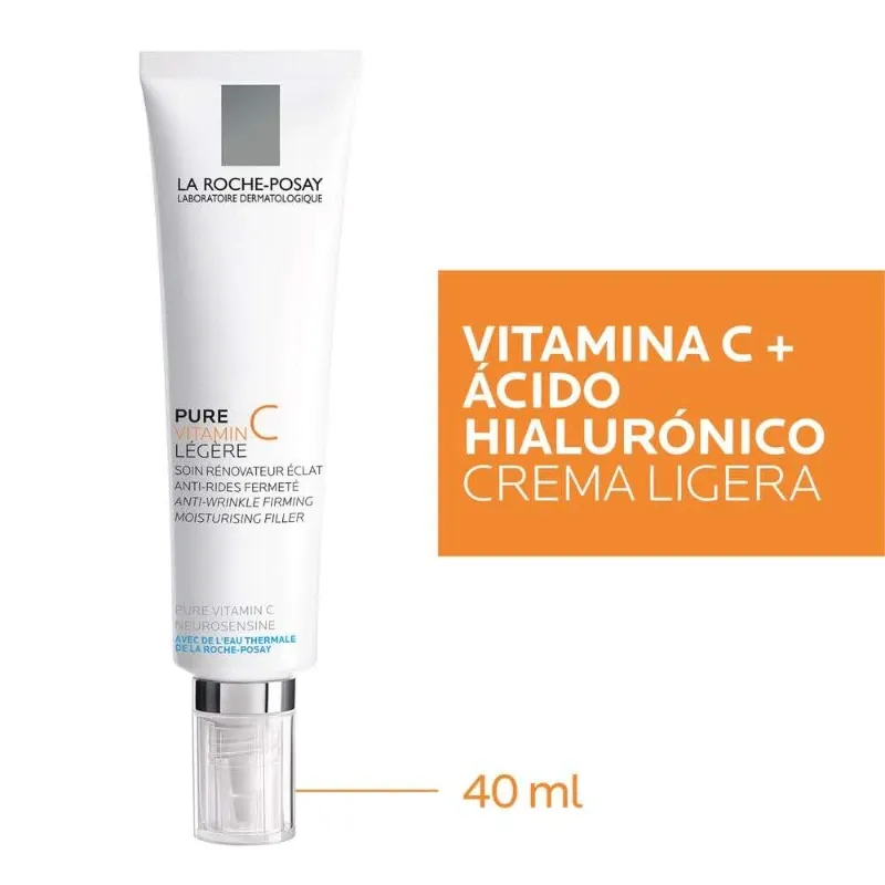 La Roche Posay Crema facial antiedad con vitamina C pura y ácido hialurónico