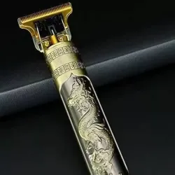 ⚡ Máquina Profesional de Corte y Afeitado Recargable – Estilo Dorado Dragón 🐉