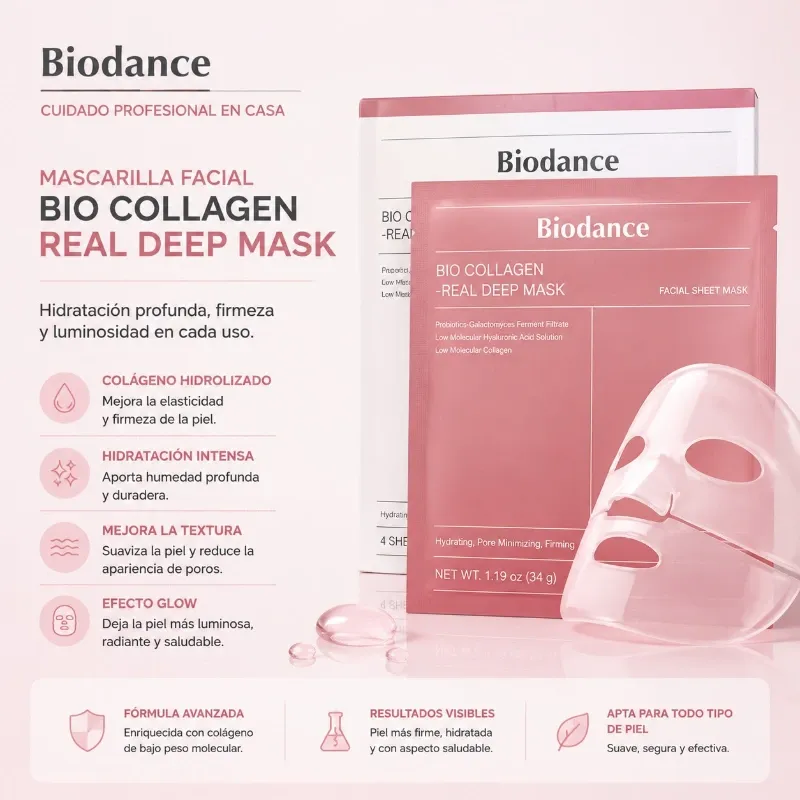 Mascarilla Hidratante y Reafirmante con Colágeno – Biodance Bio Collagen Real Deep Mask