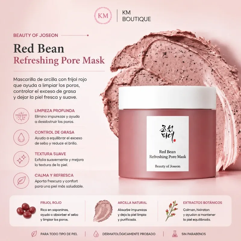 Mascarilla Purificante para Poros y Control de Grasa – Beauty of Joseon Red Bean Refreshing Pore Mask