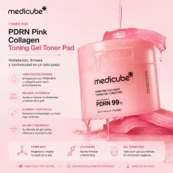 Pads Tonificantes Hidratantes con PDRN y Colágeno – Medicube PDRN Pink Collagen Toning Gel Toner Pad