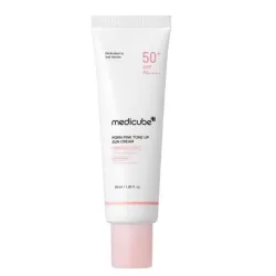 ☀️ Protector Solar Iluminador para Piel Apagada – Medicube PDRN Pink SPF50+