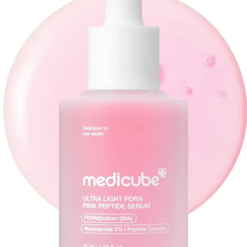 Sérum ligero para hidratar, calmar e iluminar – Medicube Ultra Light PDRN Pink Peptide Serum 30 ml