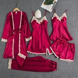 💋 Set de Lencería  5 Piezas – Edición Rubí 💋