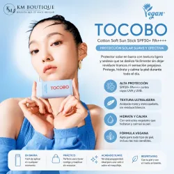 TOCOBO Cotton Soft Sun Stick SPF50+ | Protector Solar Mate Antibrillo