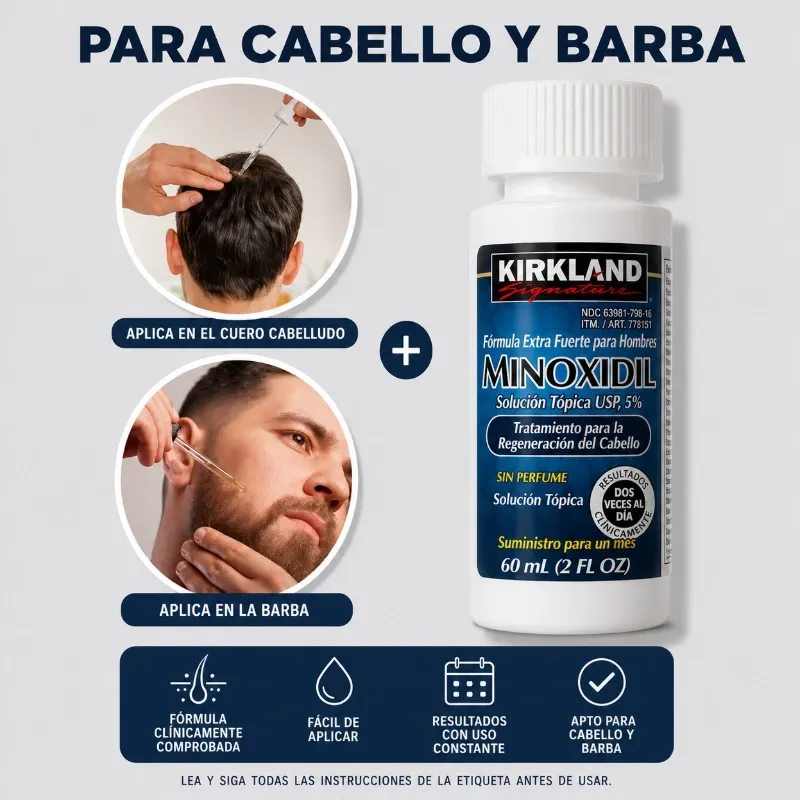 Minoxidil Crecimiento cabello y Barba