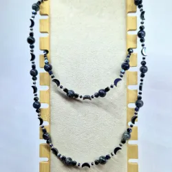 Conjunto de collar y pulsera de espectrolita y acerina