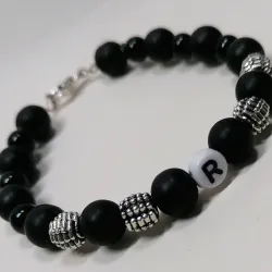 Pulsera de onix negro personalizada