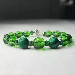 Pulsera de onix y malaquita verdes