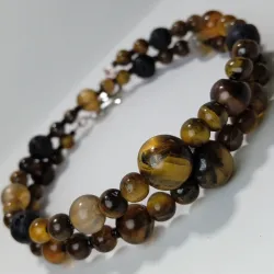 Pulsera doble de ojo de tigre