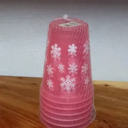 Juego de vasos plásticos rosados anchos con copos