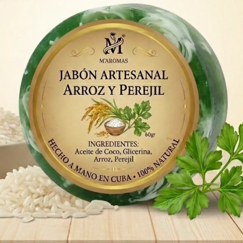 Jabón Facial de Arroz + Perejil