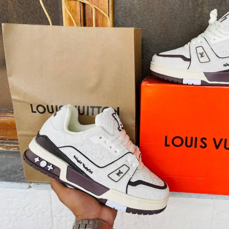 Louis Vuitton Trainer #54 Blanco y Carmelita  