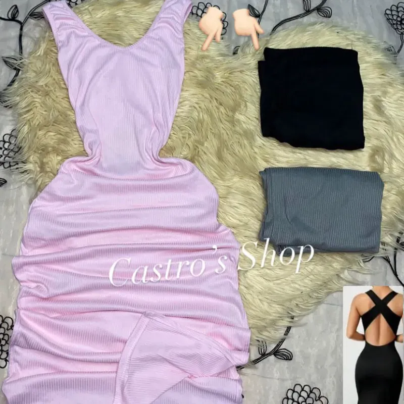 Vestido espalda cruzada tira gorda 