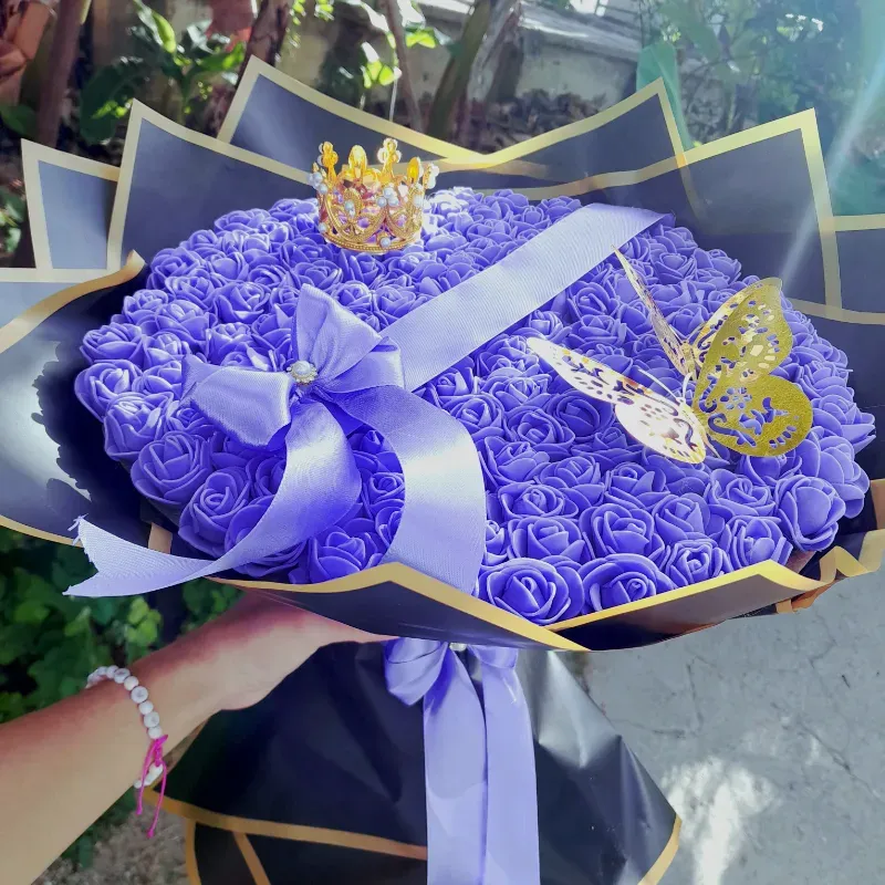 150 rosas pequeñas en foami 💜