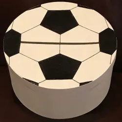 caja temática de balón de fútbol 