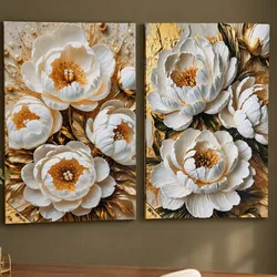 2 flores blancas y doradas ✨🌼