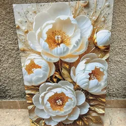 Flor blanca y hojas doradas 2.0✨🍂