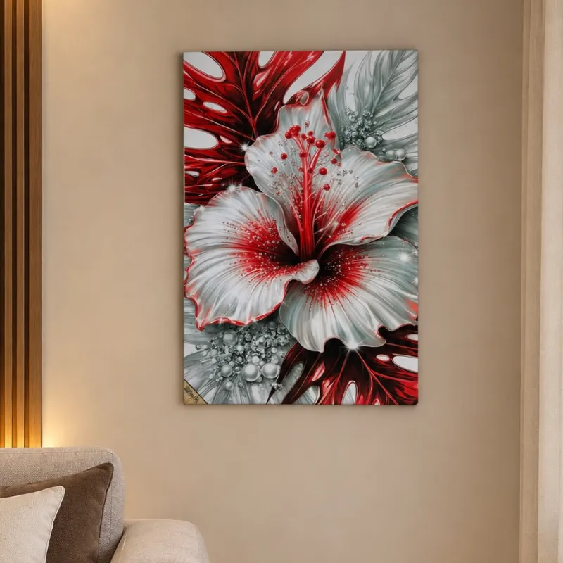 Flor Blanca y Roja 🌹