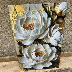 Flores blancas con fondo dorado ⚜️