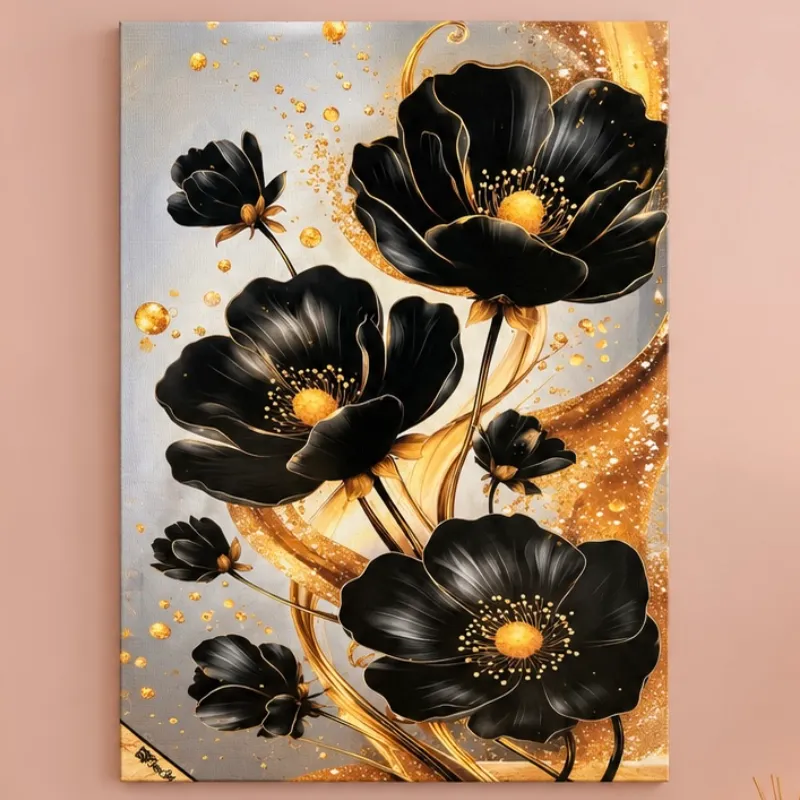 Flores doradas y negras 🌼✨