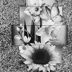 Girasol vertical blanco y negro