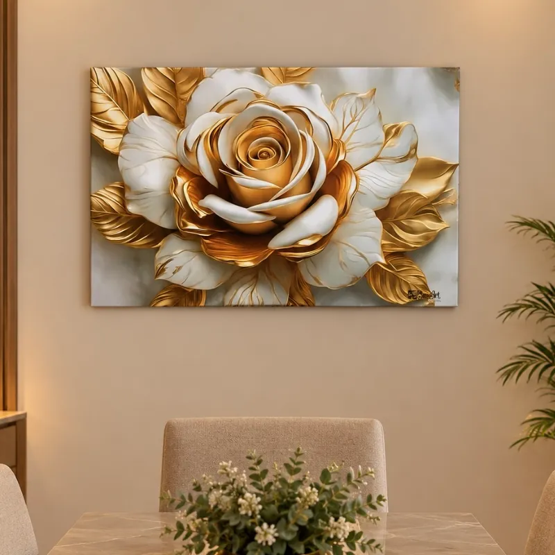 Rosa blanca y dorada ✨