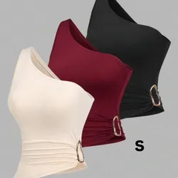 Blusas de una manga con detalle dorado