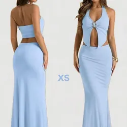 Conjunto de playa de saya larga y blusa