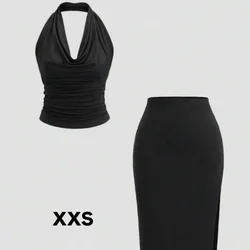 Conjunto de saya larga y blusa