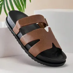 Sandalias Hermés carmelitas oscuras