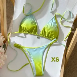 Set de bikini de 2 piezas bicolor verde y azul