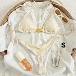 Set de bikini de 2 piezas color blanco hueso