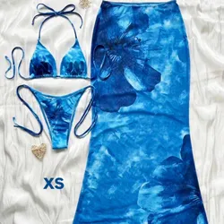 Set de bikini de 3 piezas color azul