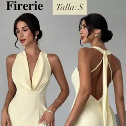 Vestido amarillo pastel elegante