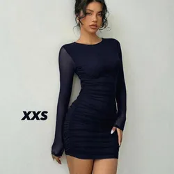 Vestido azul mangas largas