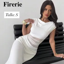 Vestido blanco con partes transparente