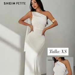 Vestido blanco de doble forro elegante 