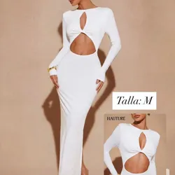 Vestido blanco mangas largas