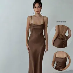 Vestido carmelita de satén