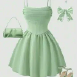 Vestido corte princesa verde